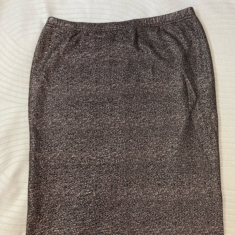 NEW w Tags - Black & metallic gold Philosophy stretch midi holiday / party skirt
